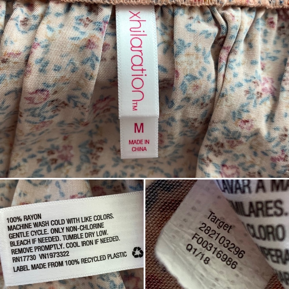 XHILARATION Floral Crop Top Mini Skirt 2pc Set Medium - Picture 12 of 16